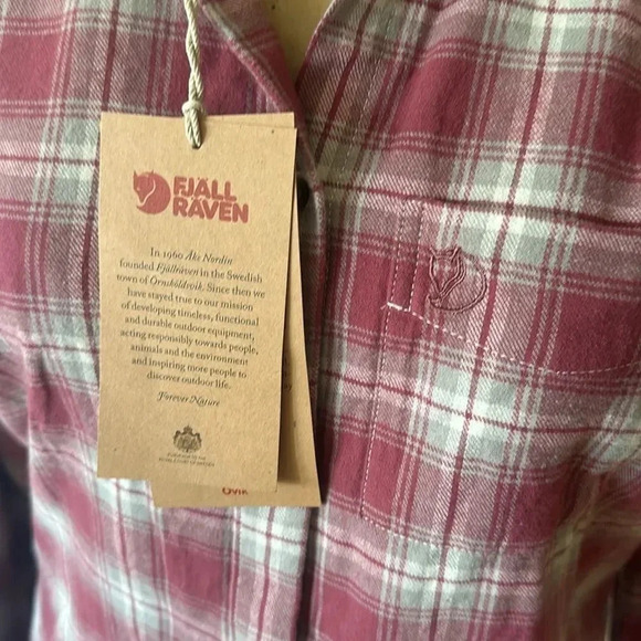 Fjallraven sz XS Ovik Flannel Shirt mesa purple (dusty red) plaid NWT New cond - Picture 2 of 9